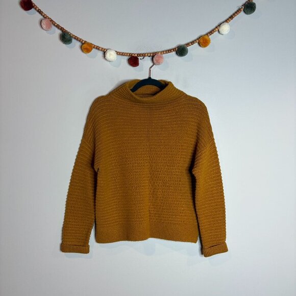 Madewell Belmont Mockneck Sweater Coziest Yarn Golden Mustard - Picture 2 of 6